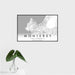 16x24 Monterey California Map Print Landscape Orientation in Classic Style With Tropical Plant Leaves in Water