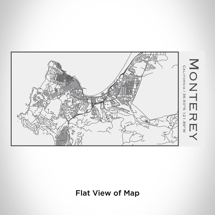 Rendered View of Monterey California Map Engraving on 17oz Stainless Steel Insulated Cola Bottle in White