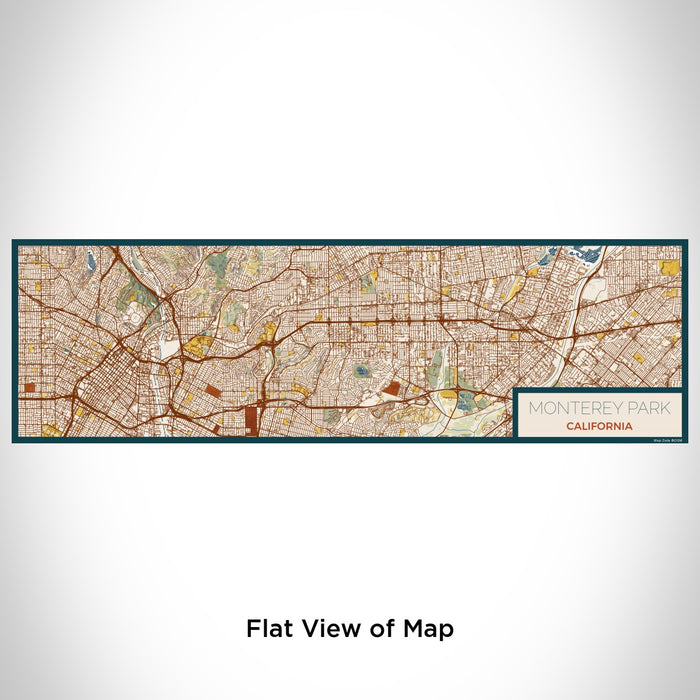 Flat View of Map Custom Monterey Park California Map Enamel Mug in Woodblock