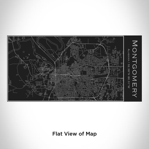 Rendered View of Montgomery Alabama Map Engraving on 17oz Stainless Steel Insulated Cola Bottle in Black