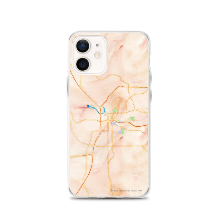 Custom Montgomery Alabama Map iPhone 12 Phone Case in Watercolor