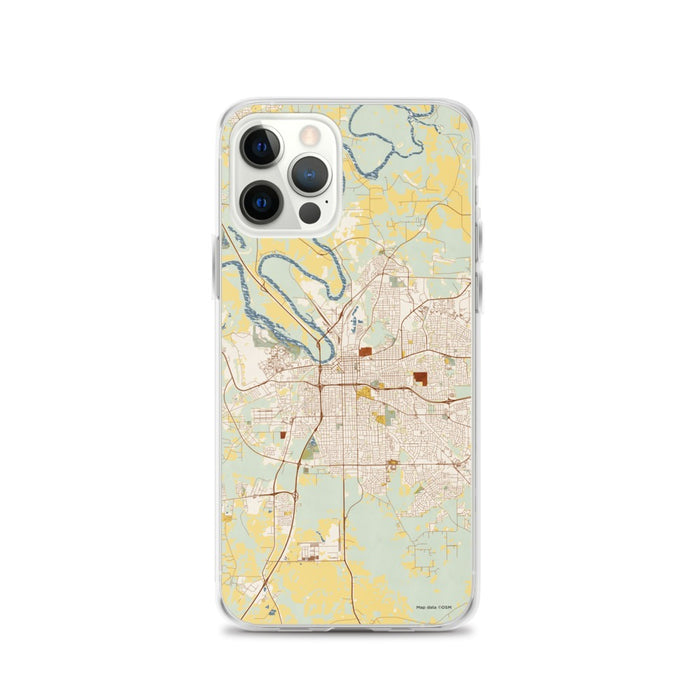 Custom Montgomery Alabama Map iPhone 12 Pro Phone Case in Woodblock