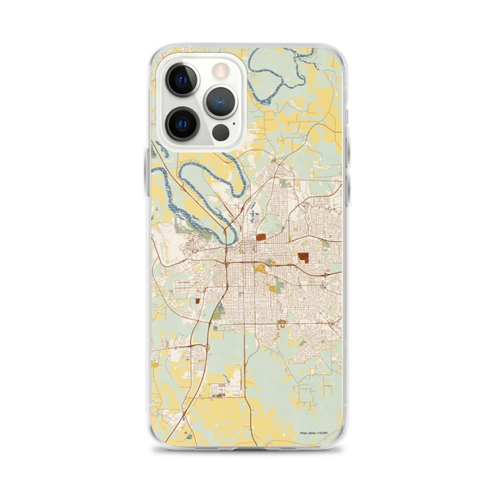 Custom Montgomery Alabama Map iPhone 12 Pro Max Phone Case in Woodblock