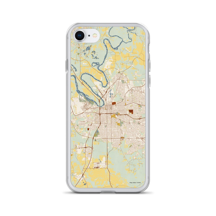Custom Montgomery Alabama Map iPhone SE Phone Case in Woodblock