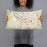 Person holding 20x12 Custom Montgomery Alabama Map Throw Pillow in Woodblock