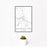 12x18 Montpelier Vermont Map Print Portrait Orientation in Classic Style With Small Cactus Plant in White Planter