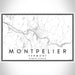 Montpelier Vermont Map Print Landscape Orientation in Classic Style With Shaded Background