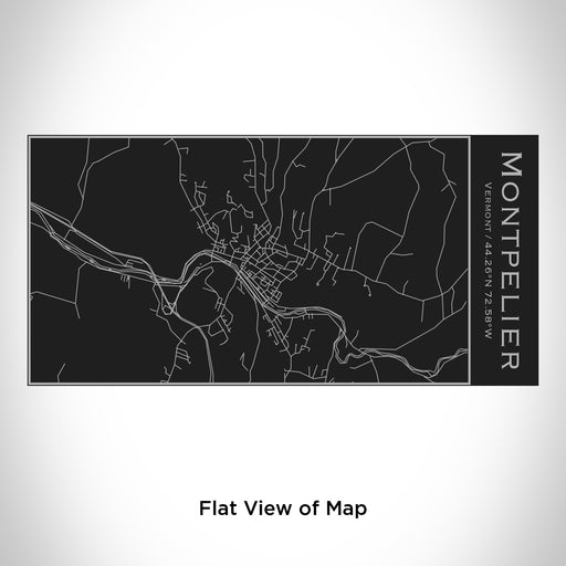 Rendered View of Montpelier Vermont Map Engraving on 17oz Stainless Steel Insulated Cola Bottle in Black