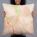 Person holding 22x22 Custom Montpelier Vermont Map Throw Pillow in Watercolor
