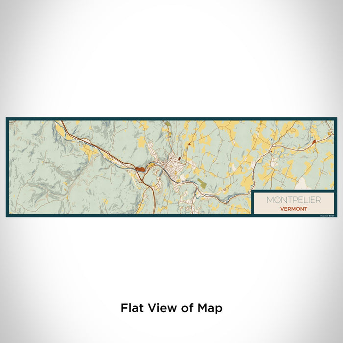 Flat View of Map Custom Montpelier Vermont Map Enamel Mug in Woodblock