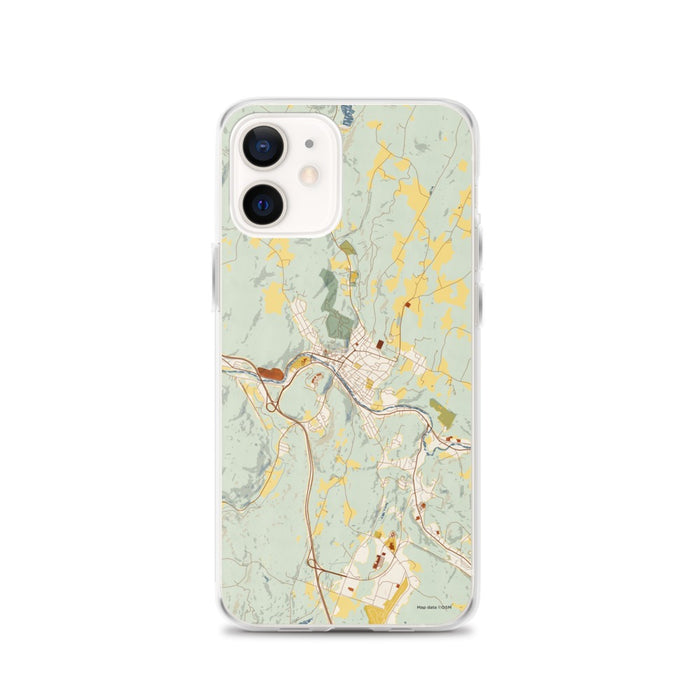 Custom Montpelier Vermont Map iPhone 12 Phone Case in Woodblock