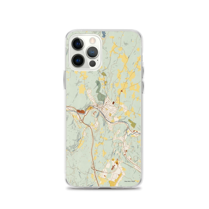 Custom Montpelier Vermont Map iPhone 12 Pro Phone Case in Woodblock