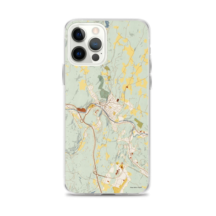 Custom Montpelier Vermont Map iPhone 12 Pro Max Phone Case in Woodblock
