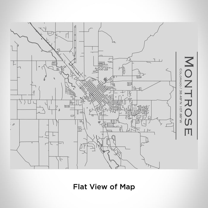 Rendered View of Montrose Colorado Map Engraving on 20oz Stainless Steel Insulated Bottle with Bamboo Top