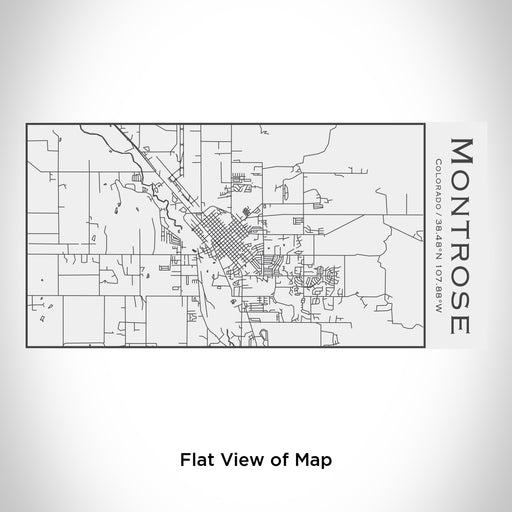 Rendered View of Montrose Colorado Map Engraving on 17oz Stainless Steel Insulated Cola Bottle in White