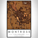 Montrose Colorado Map Print Portrait Orientation in Ember Style With Shaded Background