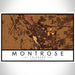 Montrose Colorado Map Print Landscape Orientation in Ember Style With Shaded Background