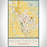 Montrose Colorado Map Print Portrait Orientation in Woodblock Style With Shaded Background