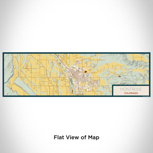 Flat View of Map Custom Montrose Colorado Map Enamel Mug in Woodblock