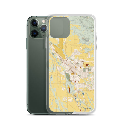 Custom Montrose Colorado Map Phone Case in Woodblock on Table with Laptop and Plant
