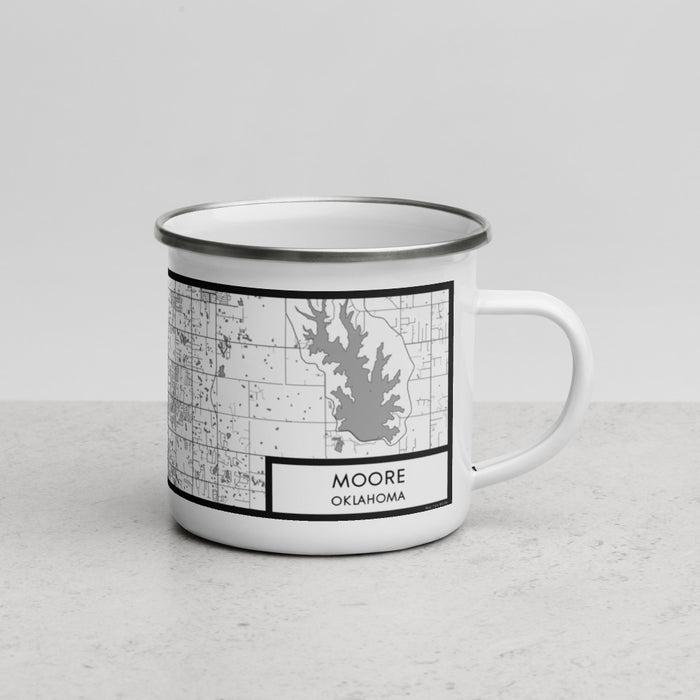 Right View Custom Moore Oklahoma Map Enamel Mug in Classic