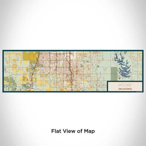 Flat View of Map Custom Moore Oklahoma Map Enamel Mug in Woodblock