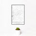 12x18 Mooresville North Carolina Map Print Portrait Orientation in Classic Style With Small Cactus Plant in White Planter
