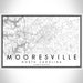 Mooresville North Carolina Map Print Landscape Orientation in Classic Style With Shaded Background