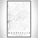 Mooresville North Carolina Map Print Portrait Orientation in Classic Style With Shaded Background