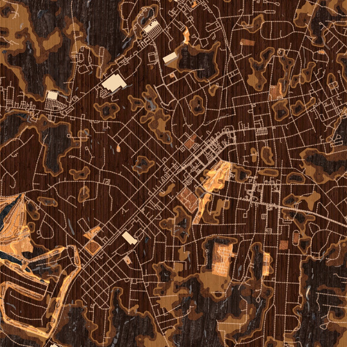 Mooresville North Carolina Map Print in Ember Style Zoomed In Close Up Showing Details