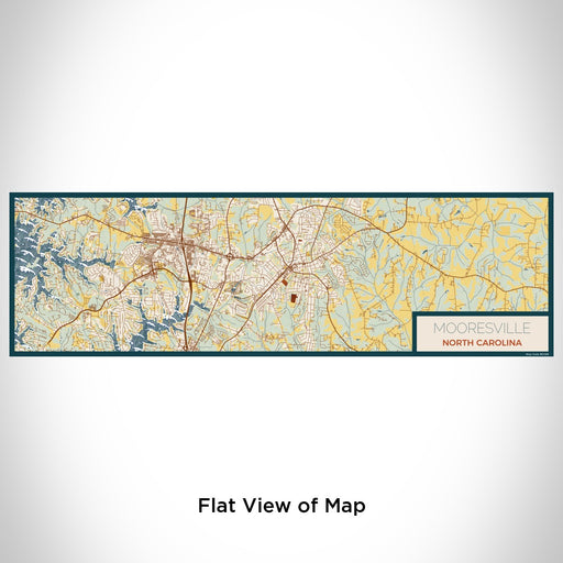 Flat View of Map Custom Mooresville North Carolina Map Enamel Mug in Woodblock