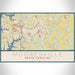 Mooresville North Carolina Map Print Landscape Orientation in Woodblock Style With Shaded Background