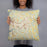Person holding 18x18 Custom Mooresville North Carolina Map Throw Pillow in Woodblock