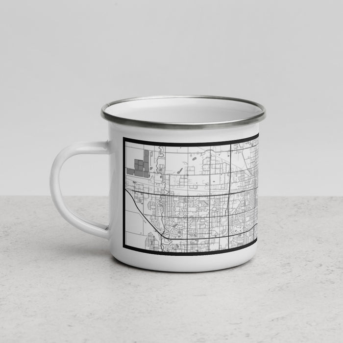 Left View Custom Moorhead Minnesota Map Enamel Mug in Classic