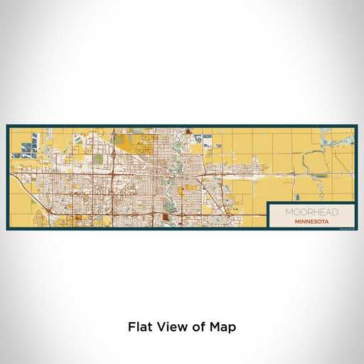 Flat View of Map Custom Moorhead Minnesota Map Enamel Mug in Woodblock