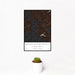 12x18 Mooselookmeguntic Maine Map Print Portrait Orientation in Ember Style With Small Cactus Plant in White Planter