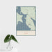 16x24 Mooselookmeguntic Maine Map Print Portrait Orientation in Woodblock Style With Tropical Plant Leaves in Water