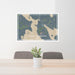 24x36 Mooselookmeguntic Maine Map Print Lanscape Orientation in Afternoon Style Behind 2 Chairs Table and Potted Plant