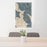 24x36 Mooselookmeguntic Maine Map Print Portrait Orientation in Afternoon Style Behind 2 Chairs Table and Potted Plant