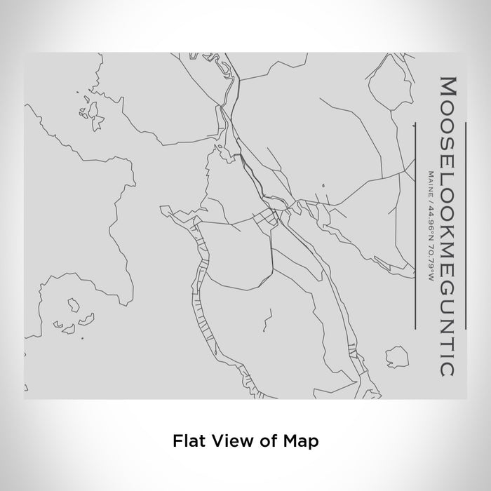 Rendered View of Mooselookmeguntic Maine Map Engraving on 20oz Stainless Steel Insulated Bottle with Bamboo Top