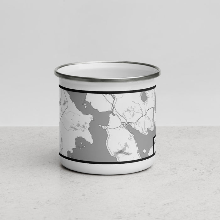 Front View Custom Mooselookmeguntic Maine Map Enamel Mug in Classic