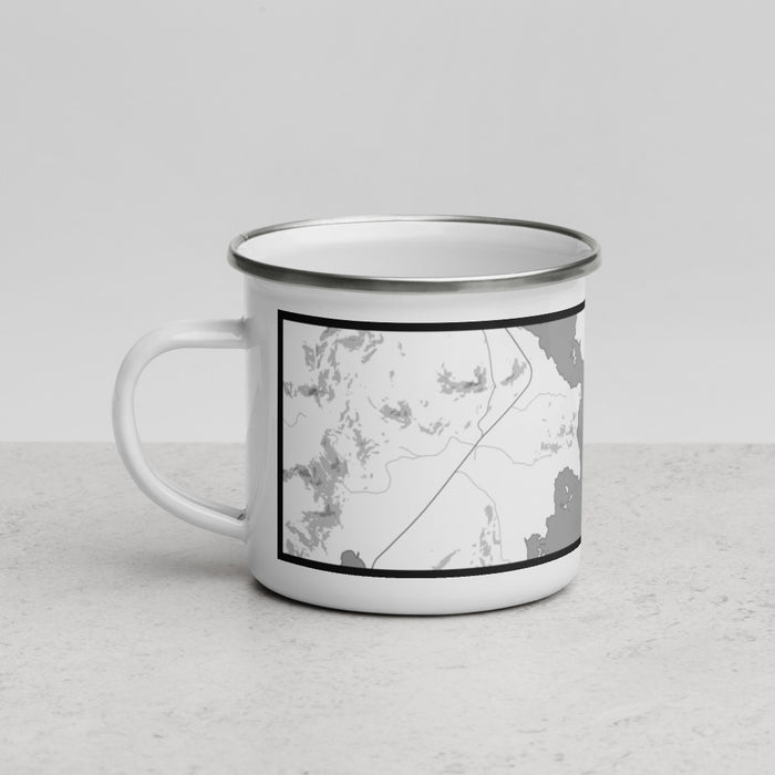 Left View Custom Mooselookmeguntic Maine Map Enamel Mug in Classic