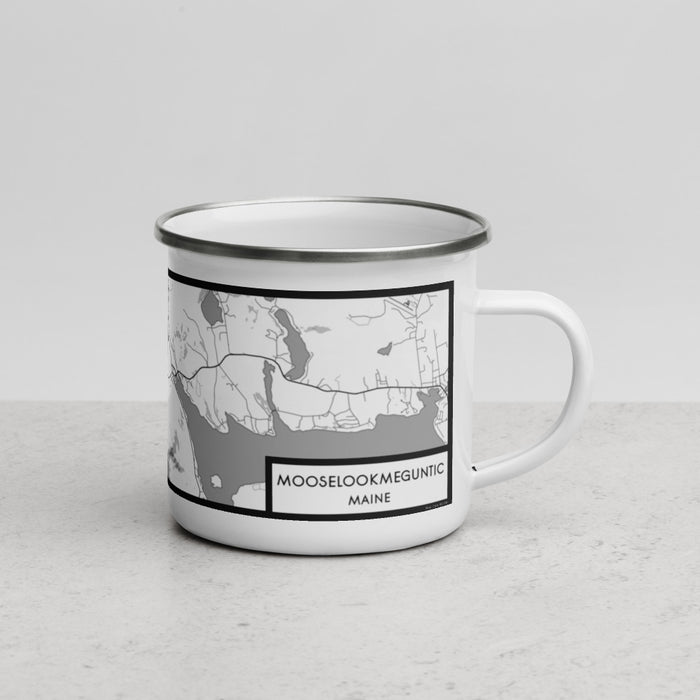 Right View Custom Mooselookmeguntic Maine Map Enamel Mug in Classic