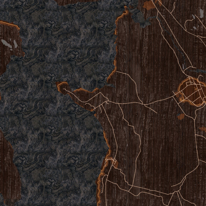 Mooselookmeguntic Maine Map Print in Ember Style Zoomed In Close Up Showing Details