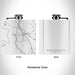 Rendered View of Mooselookmeguntic Maine Map Engraving on 6oz Stainless Steel Flask in White