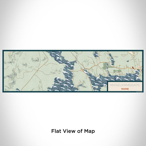 Flat View of Map Custom Mooselookmeguntic Maine Map Enamel Mug in Woodblock
