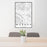 24x36 Moraga California Map Print Portrait Orientation in Classic Style Behind 2 Chairs Table and Potted Plant