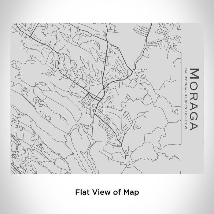 Rendered View of Moraga California Map Engraving on 20oz Stainless Steel Insulated Bottle with Bamboo Top