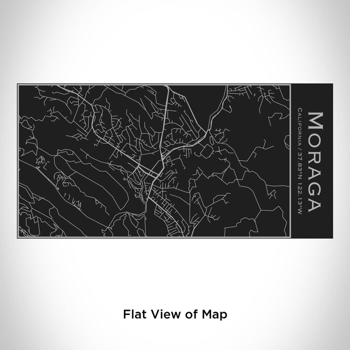 Rendered View of Moraga California Map Engraving on 17oz Stainless Steel Insulated Cola Bottle in Black