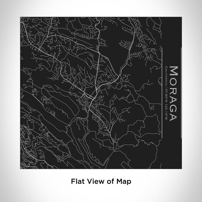 Rendered View of Moraga California Map Engraving on 17oz Stainless Steel Insulated Tumbler in Black